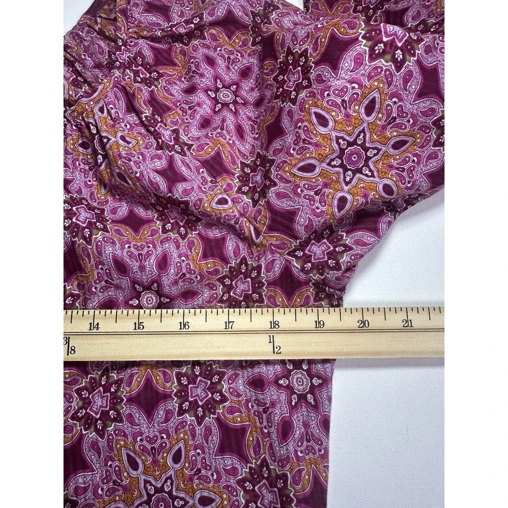 Robert Graham Women's SMALL Pink‎ Purple Beaded Embroidered Paisley Boho Blouse